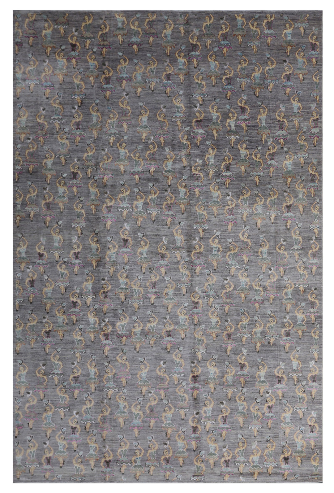 8'x11' Hand-Knotted Afghan Dancing Ladies Rug – Organic Wool