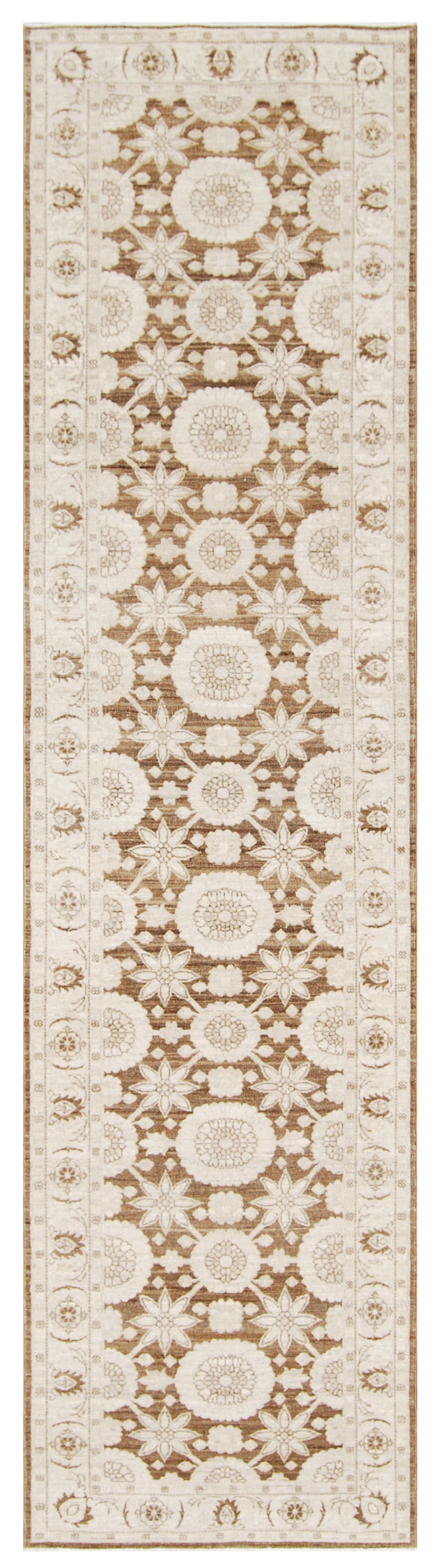 3x12 Soft Brown Beige Persian Tabriz Design Ariana Traditional Runner Rug