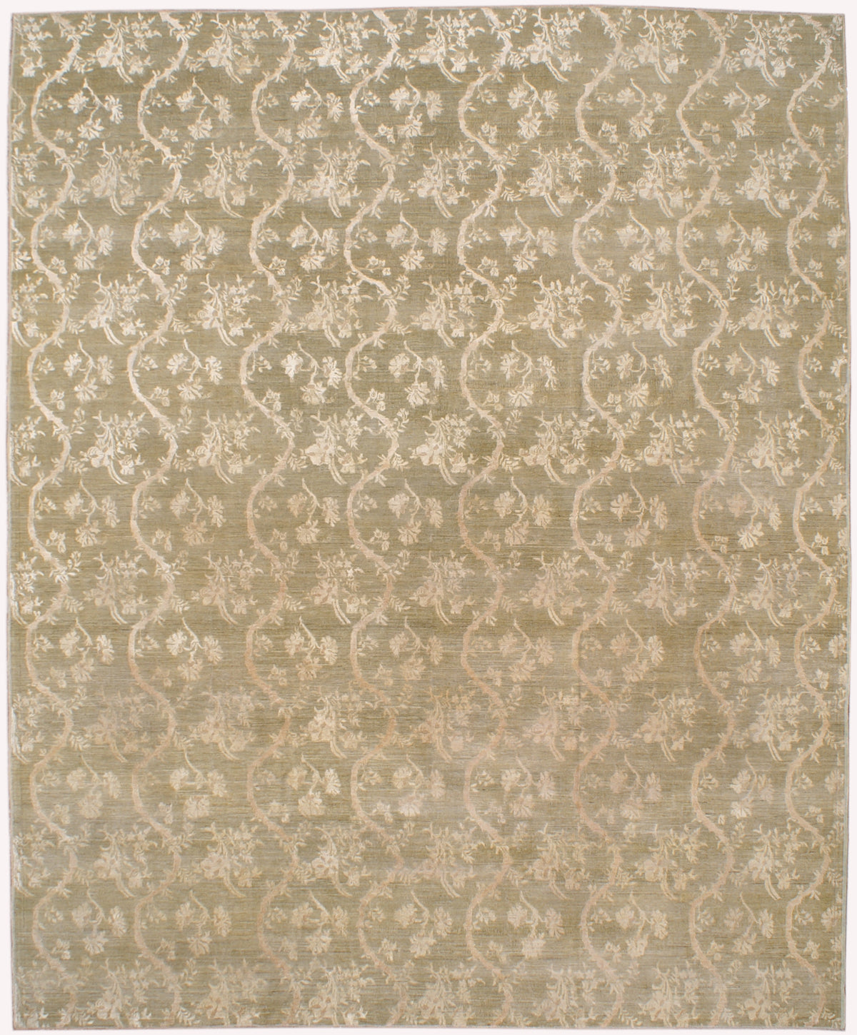 9'x12' Wool and Silk Chinoiserie Design Ariana Transitional