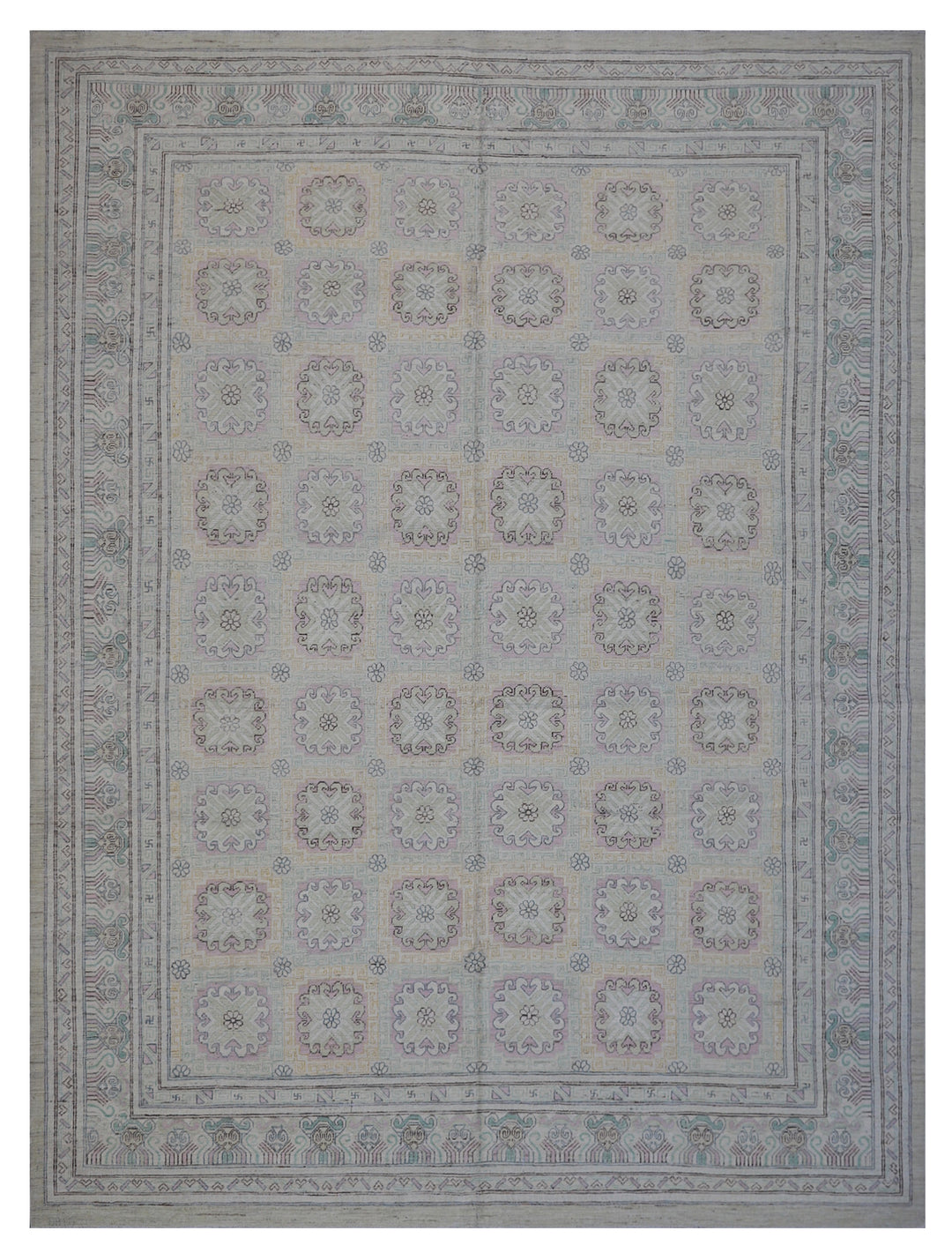 9'x11' Khotan Design Blue Pink & Beige Ariana Samarkand Rug