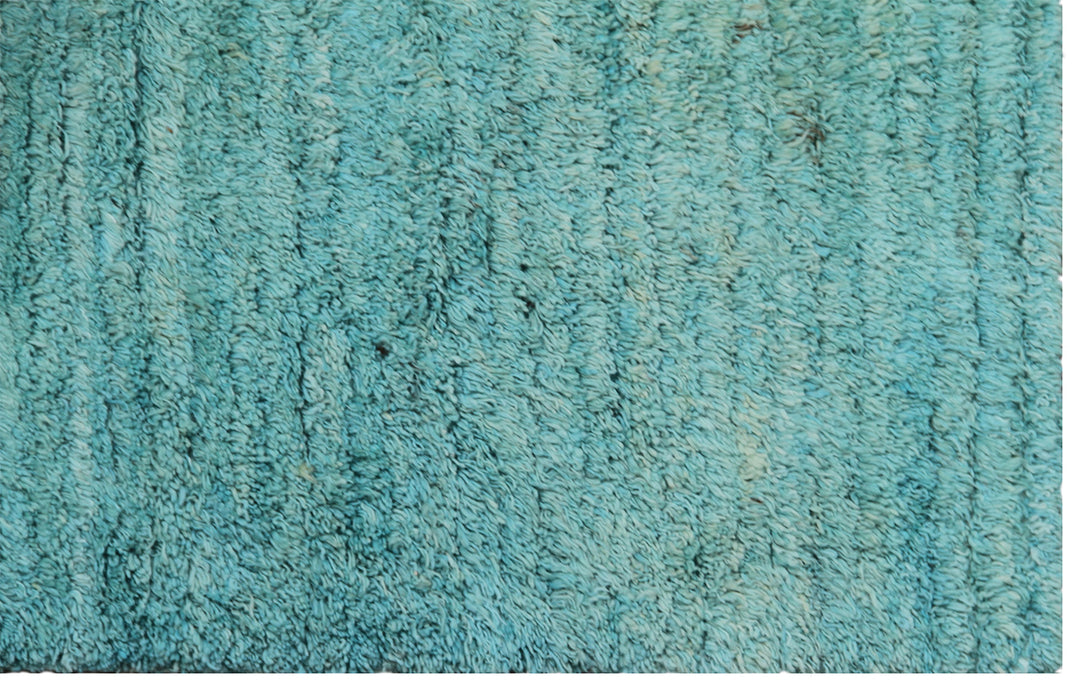9'x11' Solid Plain| Teal Turquoise Blue| Barchi Shaggy Wool Rug