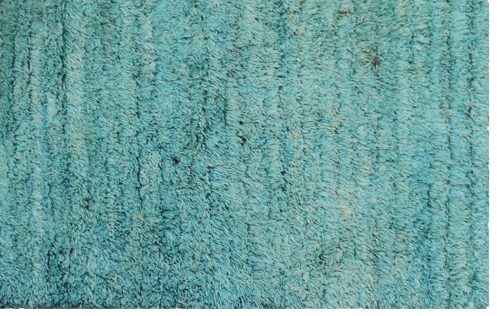 9'x11' Solid Plain| Teal Turquoise Blue| Barchi Shaggy Wool Rug