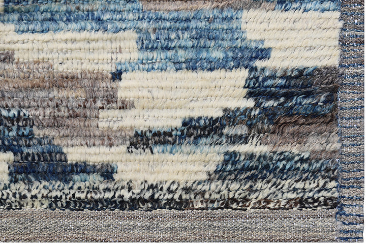 9'x12'Ariana Moroccan Blue Ivory and Brown Barchi Rug