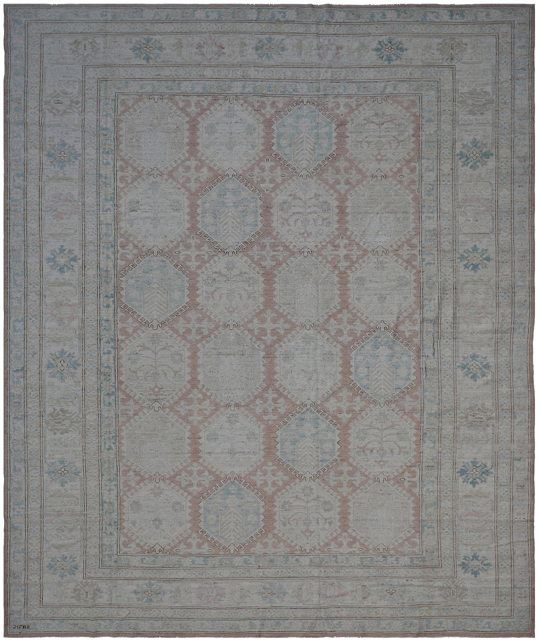 9'x12' Hand-Knotted Rug | Organic Wool | Earth-Tone Geometric Rug