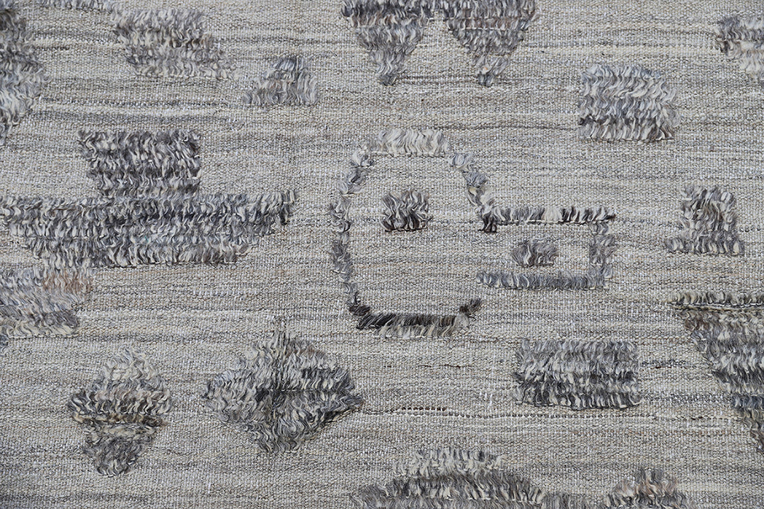 9'x12' Moroccan Rug | Symbolic Pattern Barchi Wool Shag Rug
