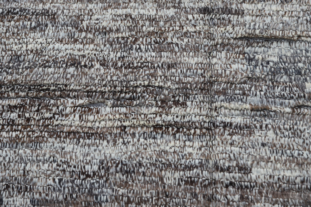 9'x12' Solid Brown Gray Contemporary| Moroccan Style| Wool Rug
