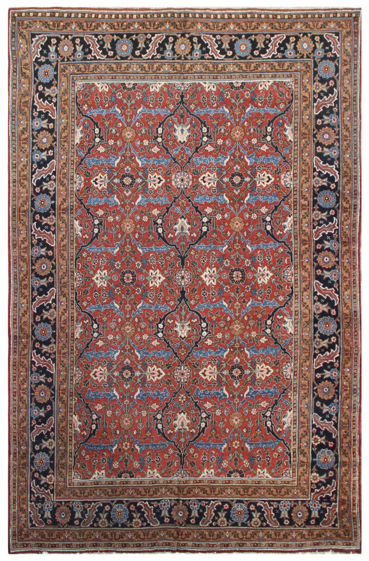 Vintage Persian Rug |  Geometric Persian Tabriz Rug