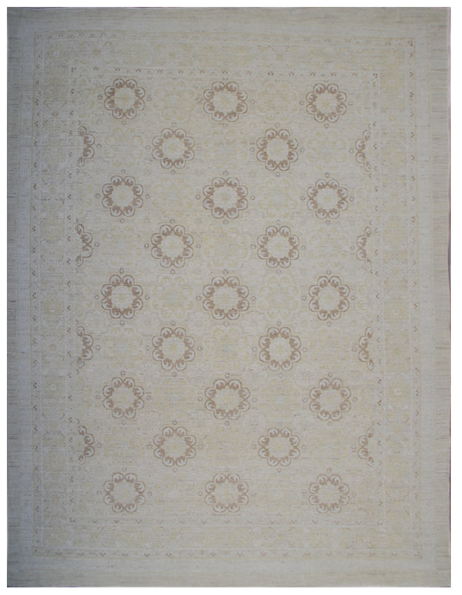 9'x12' Wool Area Rug | Pale Soft Color | Ariana Transitional Rug