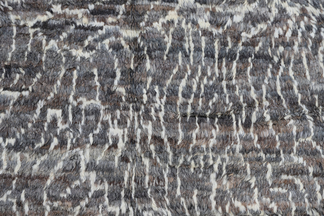 9'x13' Moroccan Style| Grey and White Soft Shaggy| Wool Area Rug