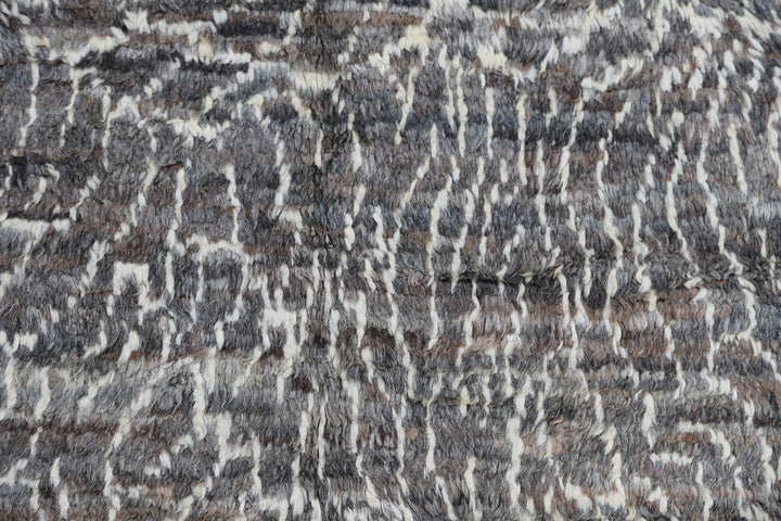 9'x13' Moroccan Style| Grey and White Soft Shaggy| Wool Area Rug