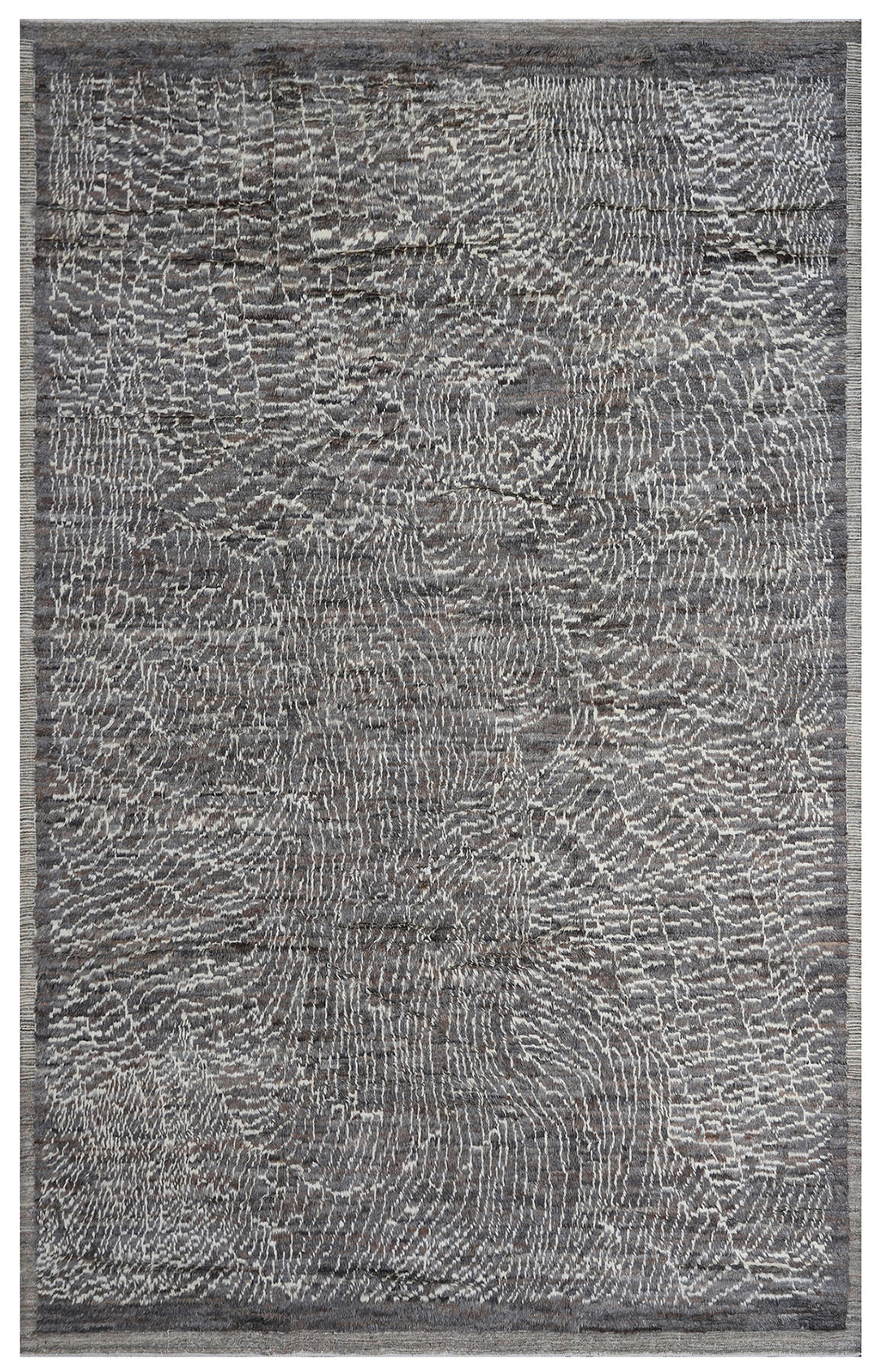 9'x13' Moroccan Style| Grey and White Soft Shaggy| Wool Area Rug