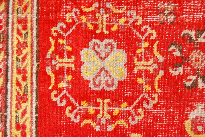 9'x4' Vintage Rug | Red Rug |Antique Samarkand Rug