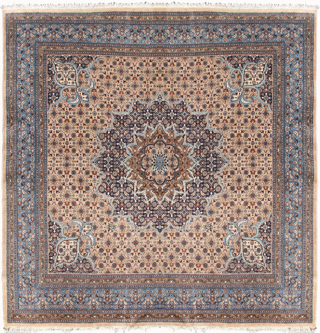 Square Vintage Persian Rug | Tabriz Wool Area Rug