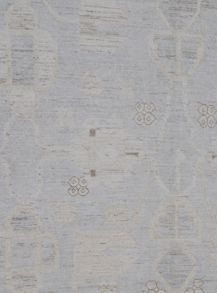 12'x15' Persian Bakhshayish Design Soft Blue Brown Geometric Rug