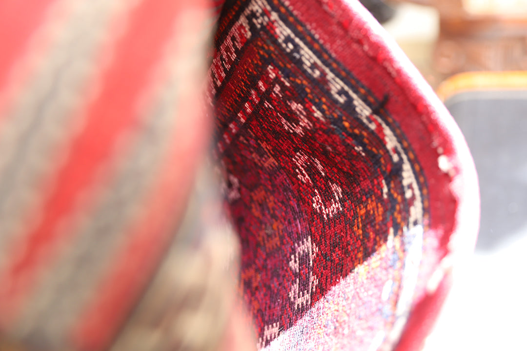 1'x3' Vintage Persian Saddle-Bag Rug | Organic Wool Earth Tones