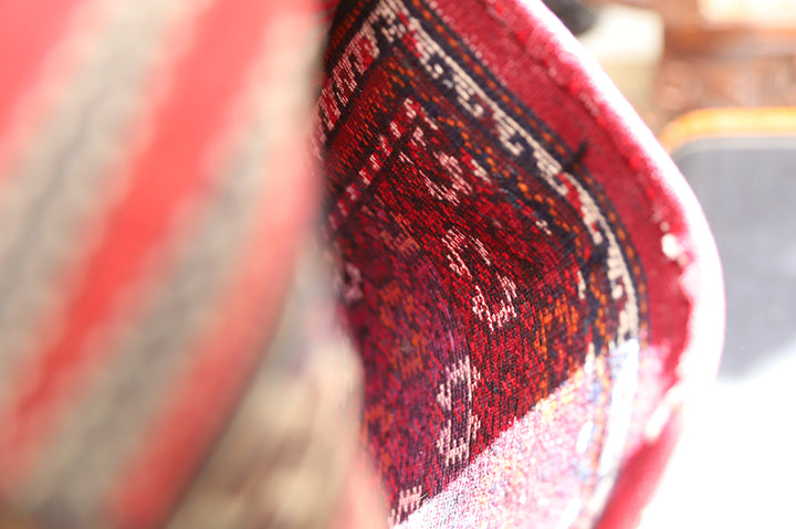 1'x3' Vintage Persian Saddle-Bag Rug | Organic Wool Earth Tones