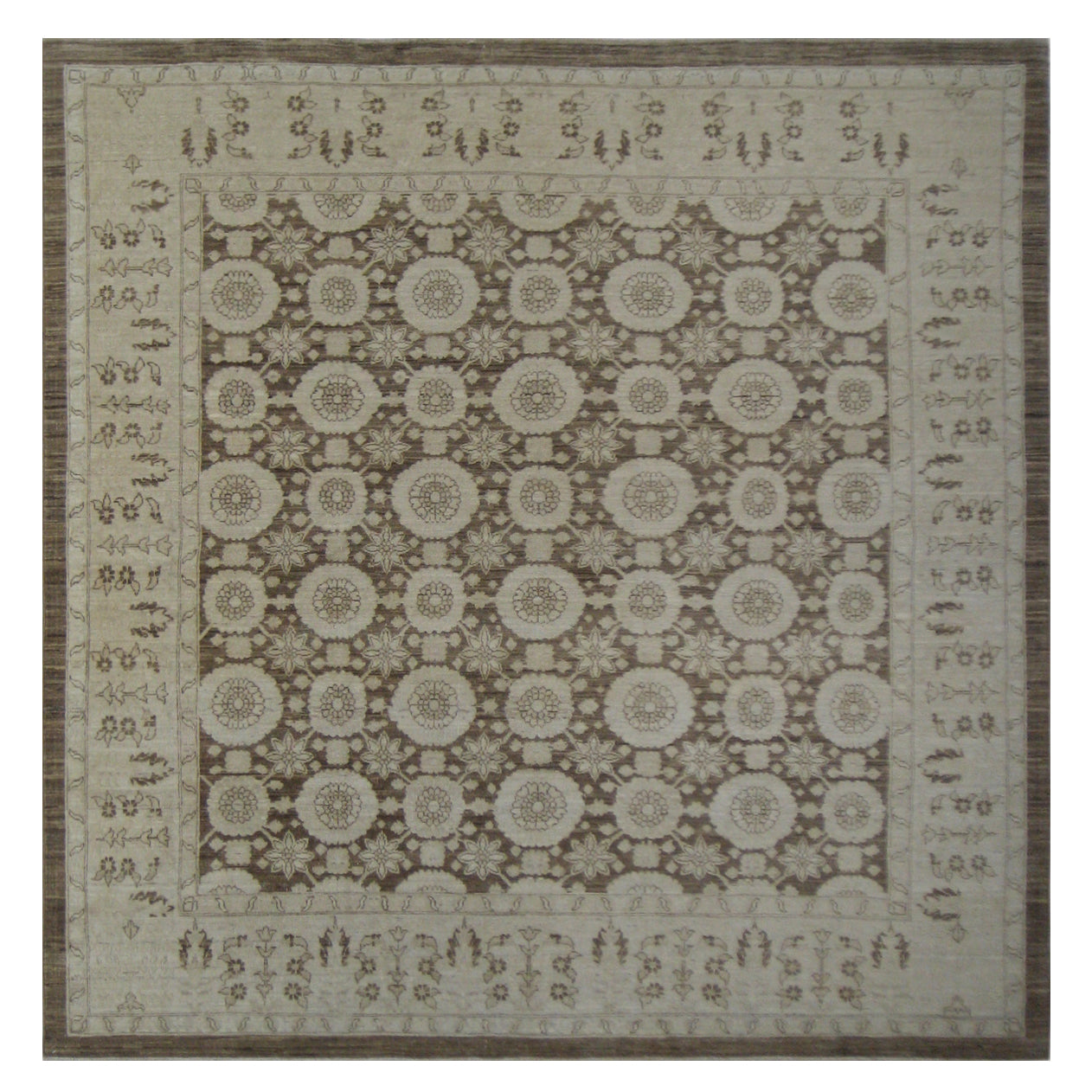 8'x8' Ariana Traditional Brown Ivory Rug