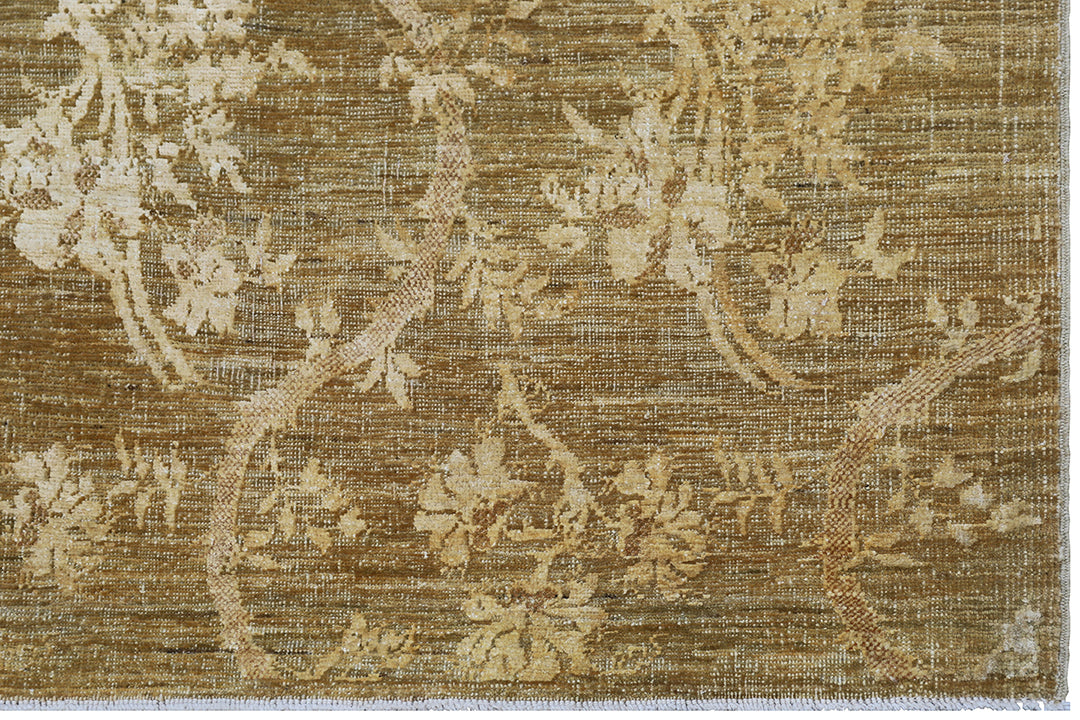 5'x15' Gold Silk and Wool Ariana Traditional Wide Runner Rug