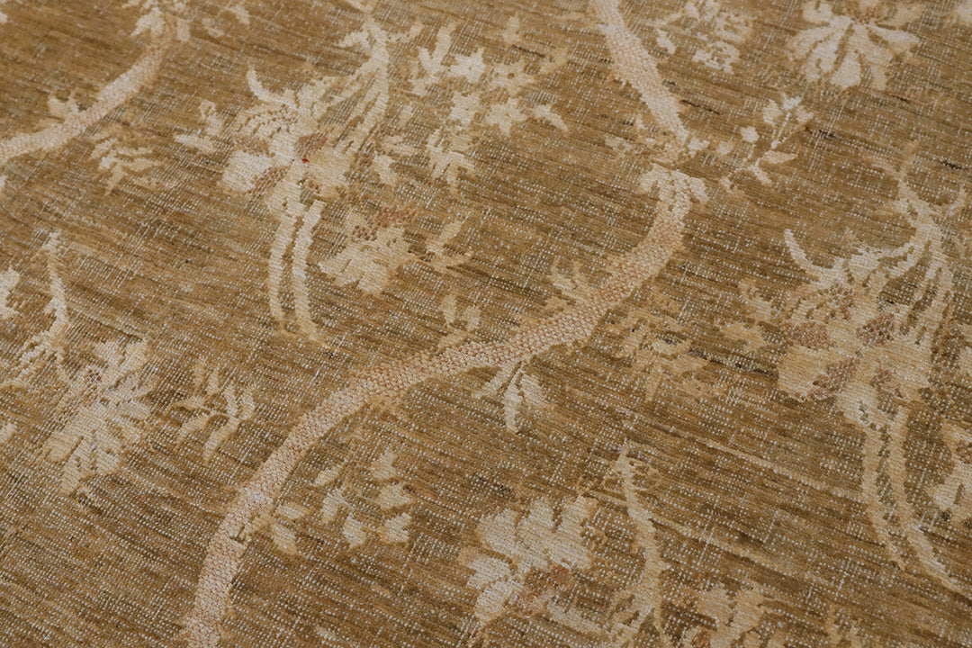 5'x15' Gold Silk and Wool Ariana Traditional Wide Runner Rug