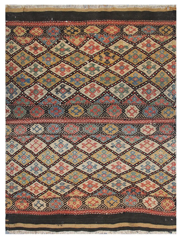 3'x4' Vintage Persian Veramin Bag Face Rug