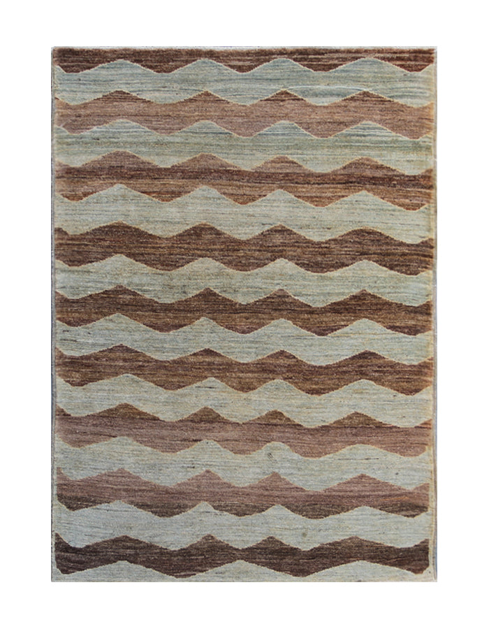5'x4' Ariana Modern Weave Design Hand Knotted Wool Rug