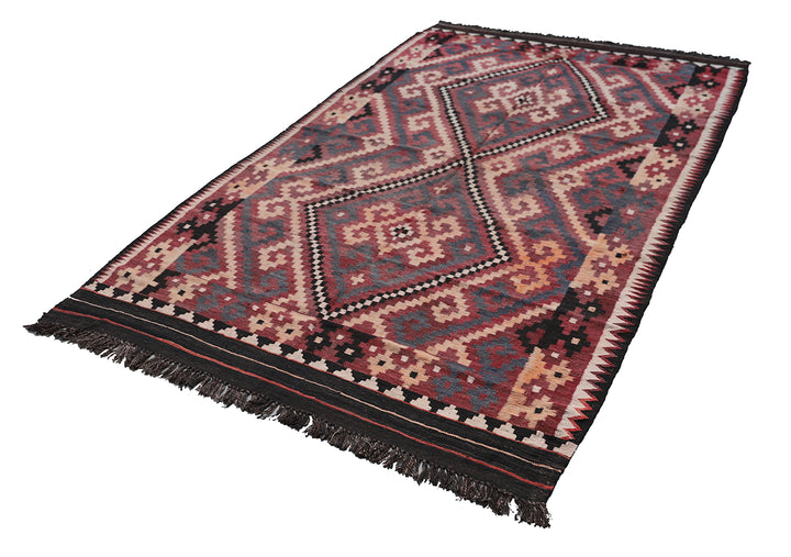 6'x9' Earthtone Hand Woven Afghan Maimana Kilim