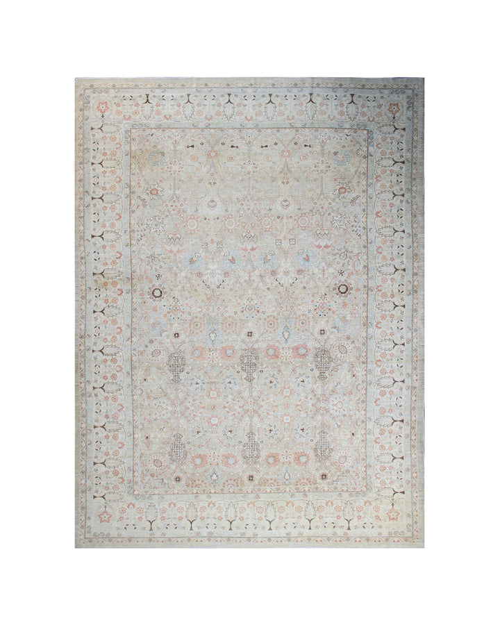 10x14 Fine Wool and Silk Tabriz Design Ariana Traditional Hand Knotted Rug 9ft 9in x 14ft 2in