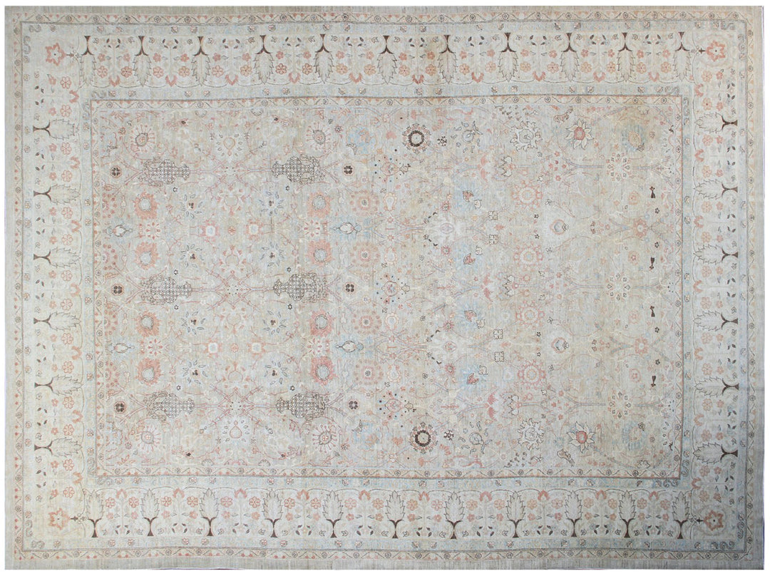 10x14 Fine Wool and Silk Tabriz Design Ariana Traditional Hand Knotted Rug 9ft 9in x 14ft 2in