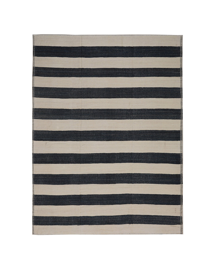 Ariana Handwoven Ivory, Rose Pink & Earth‑Tone Geometric Kilim – Organic Wool Flatweave (9'7" × 7'10")