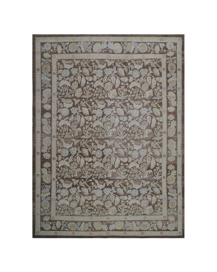 10'x12' Luxury Ariana Floral Handmade Rug | Ukrainian Design in Browns & Earthtones