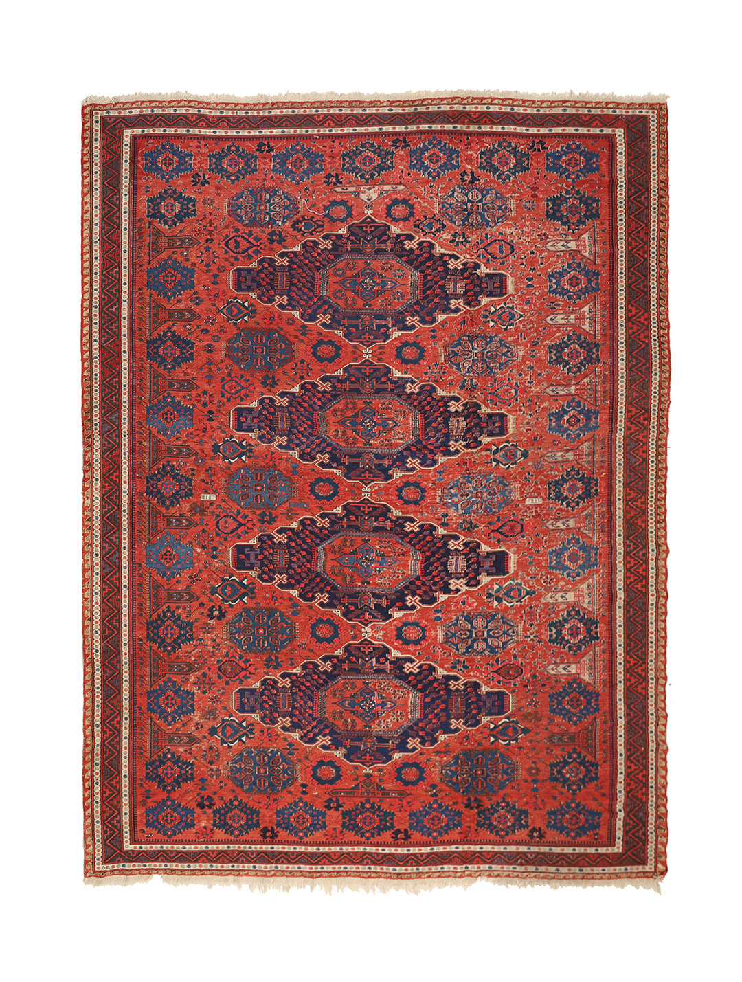 10'x13' Antique Caucasian Soumak Rug – Handwoven Organic Wool, Geometric