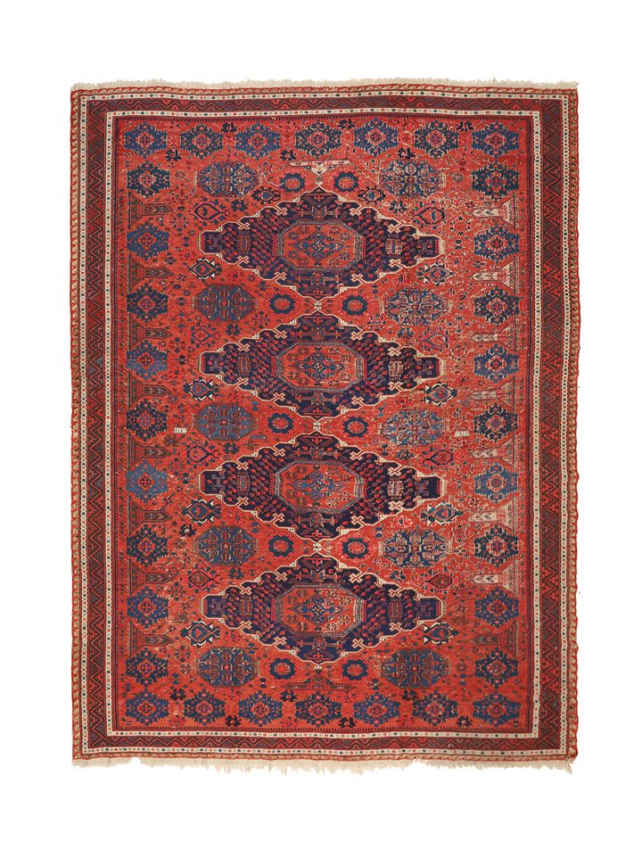 10'x13' Antique Caucasian Soumak Rug – Handwoven Organic Wool, Geometric