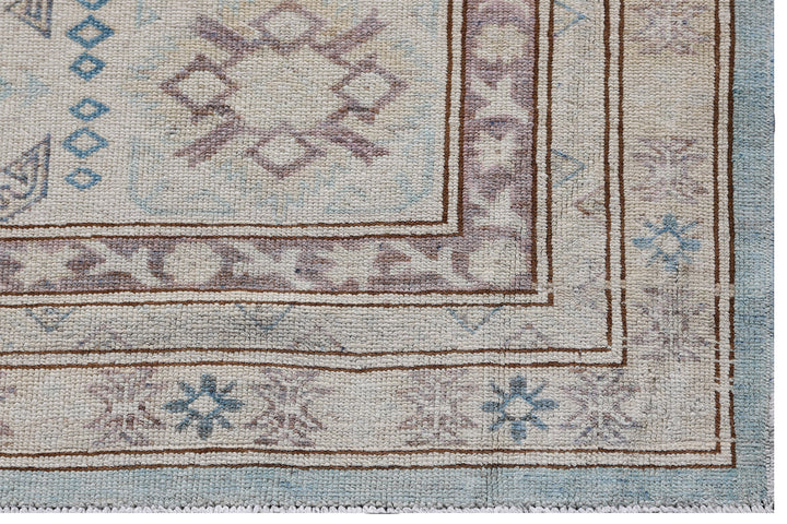 Caucasian Traditional Blue Ivory Brown Ariana Hazara Rug