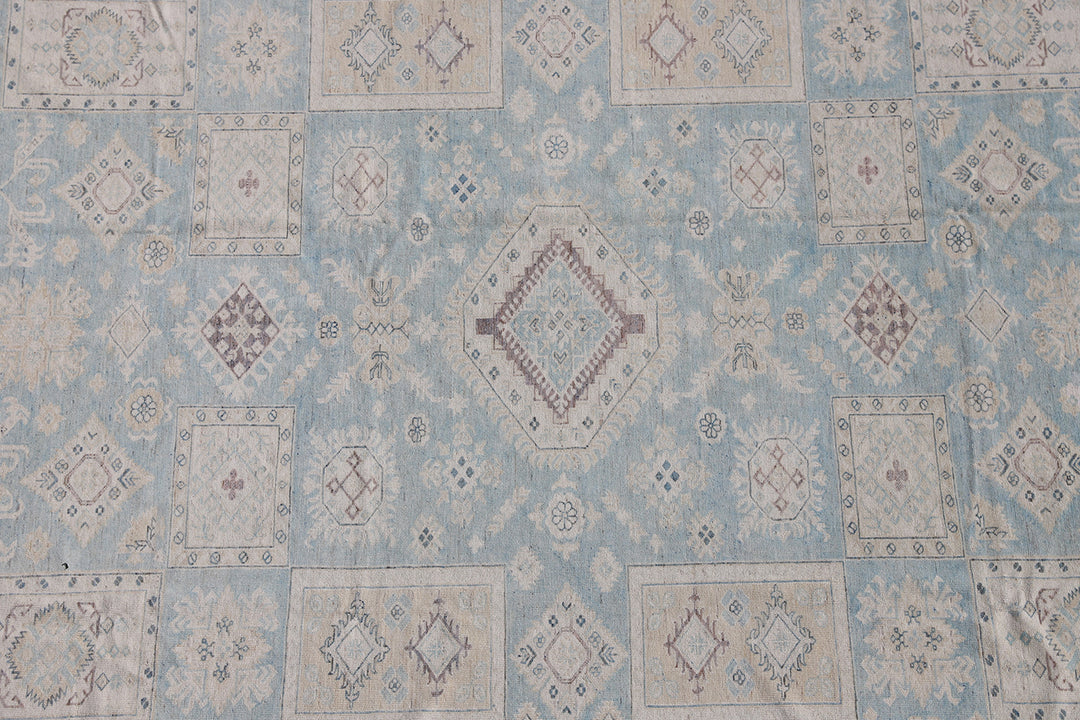 Caucasian Traditional Blue Ivory Brown Ariana Hazara Rug