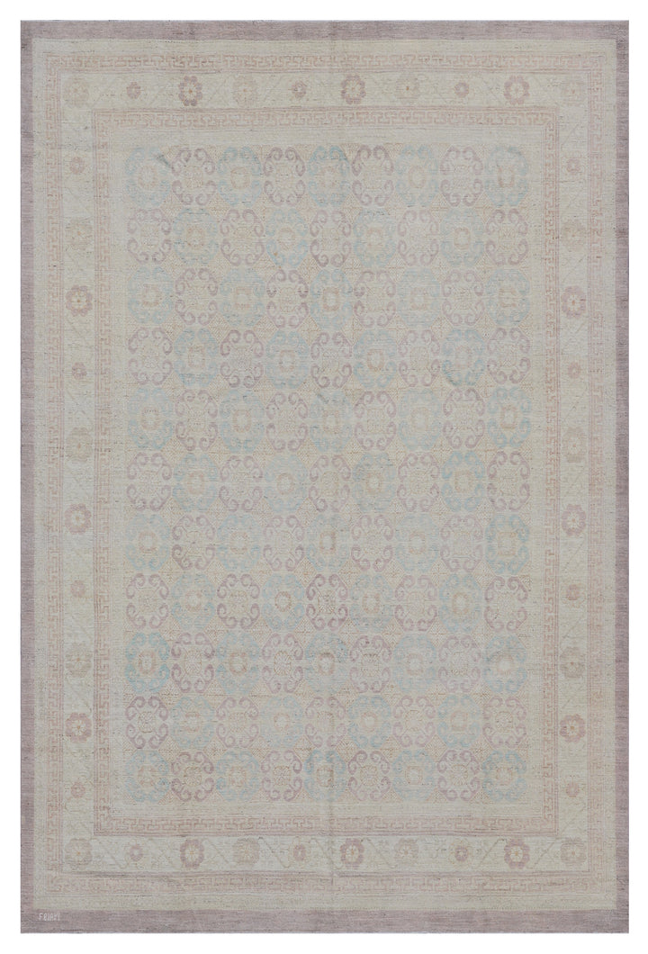 10'x13' Ariana Pale Blue & Pink Samarkand Design Rug