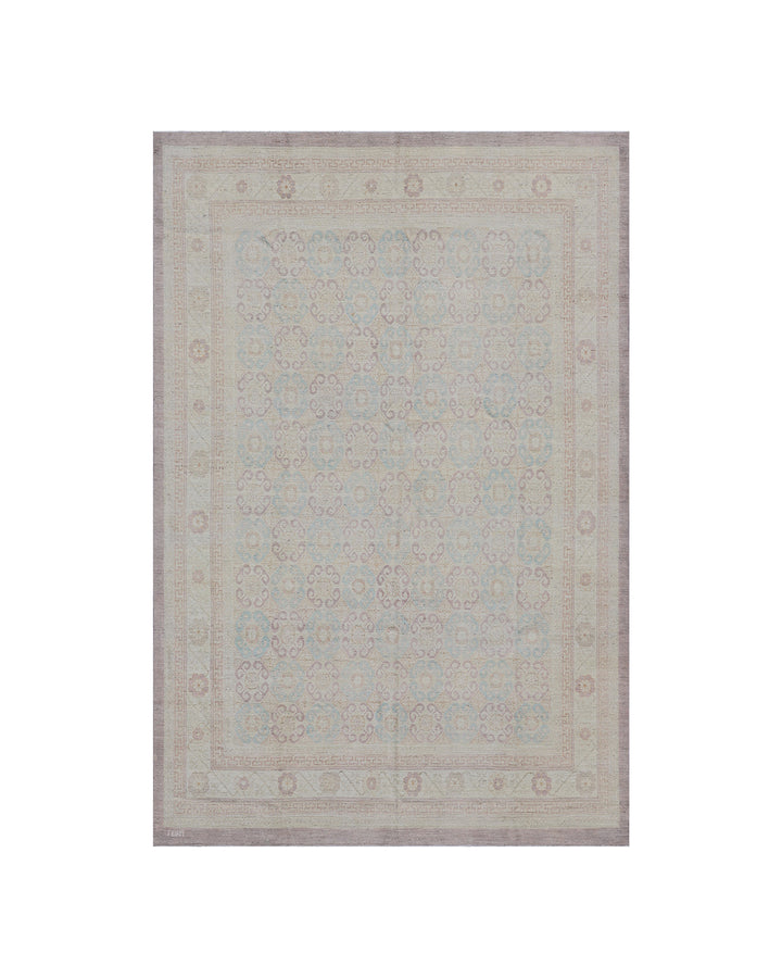 10'x13' Ariana Pale Blue & Pink Samarkand Design Rug