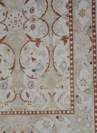 10x13 Ariana Transitional Polonaise Tan Copper Silk Rug