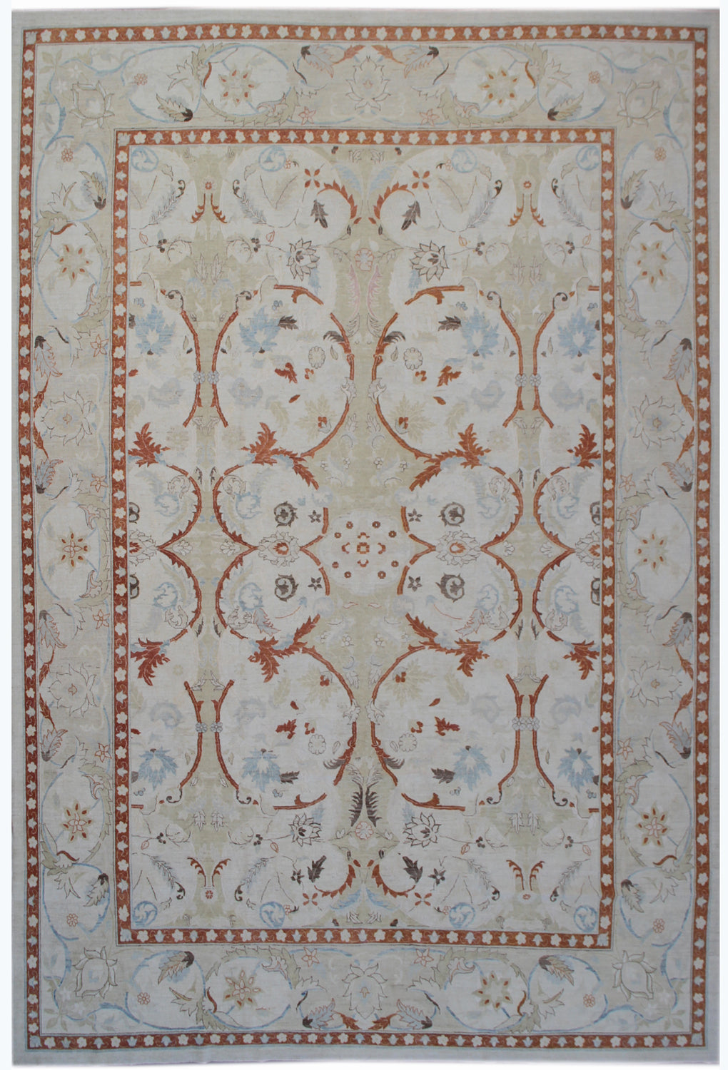 10x13 Ariana Transitional Polonaise Tan Copper Silk Rug