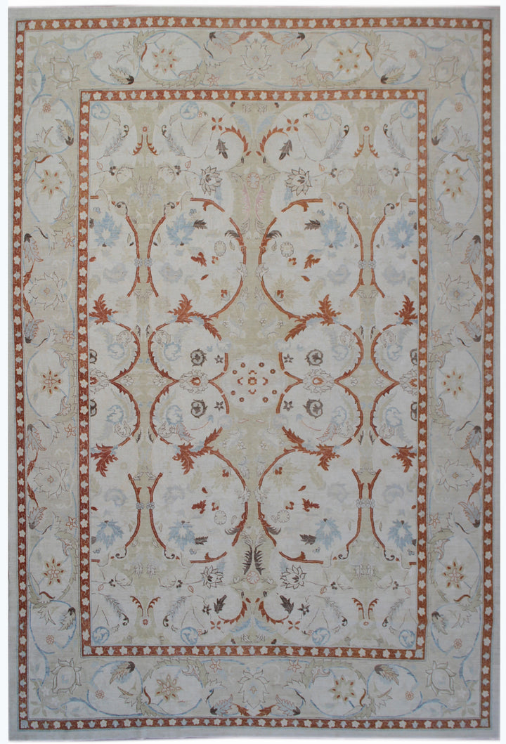 10x13 Ariana Transitional Polonaise Tan Copper Silk Rug