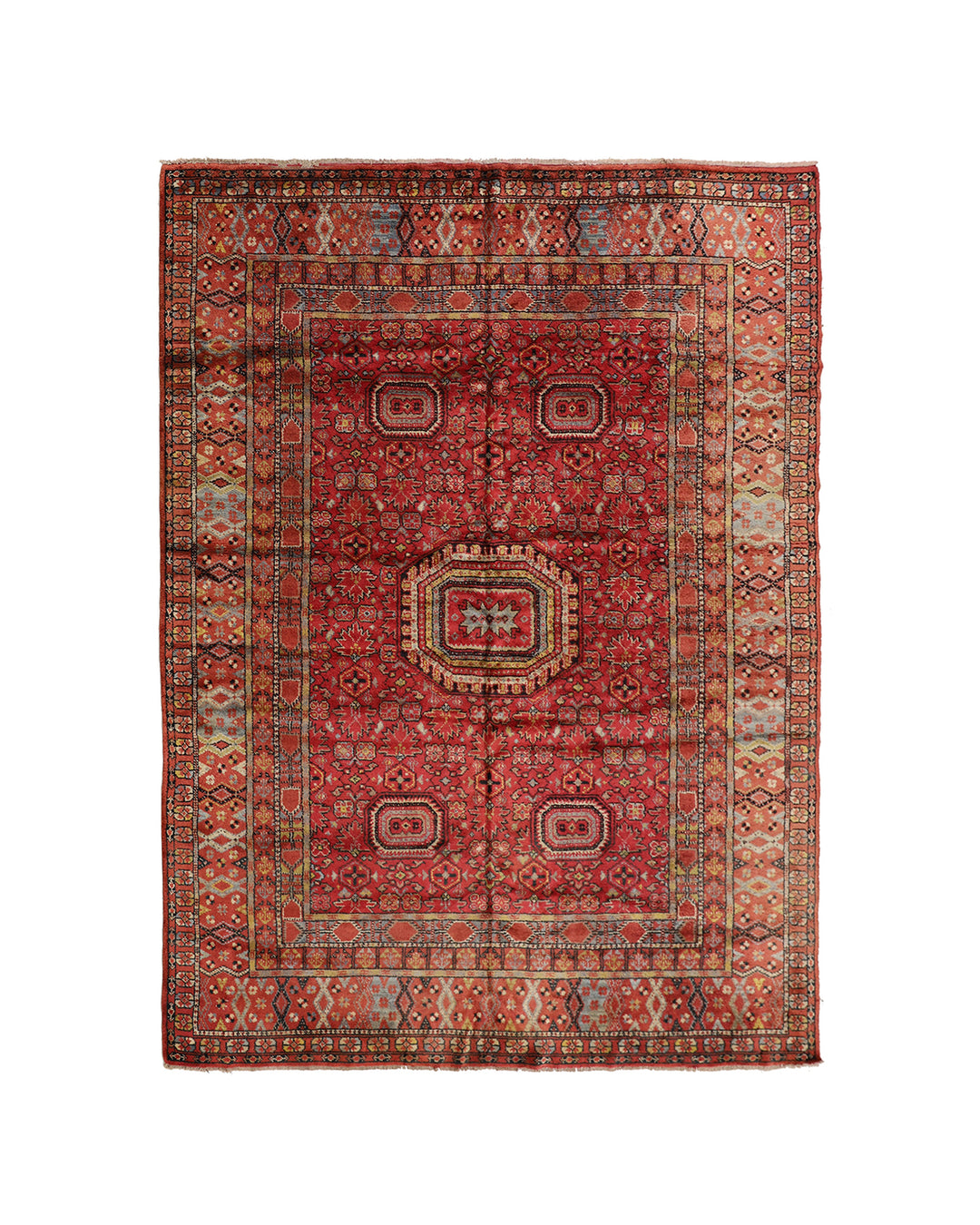 10'x13' Bashir Ersari Hand-Knotted Rug | Organic Wool | Geometric Design