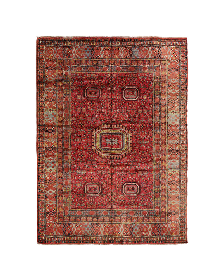 10'x13' Bashir Ersari Hand-Knotted Rug | Organic Wool | Geometric Design