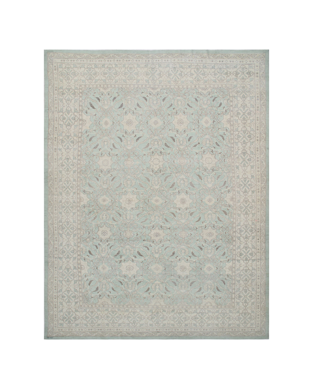 10'x13' Afghan Rug | Fine Quality Green Blue Ivory Pink Ariana Traditional Rug
