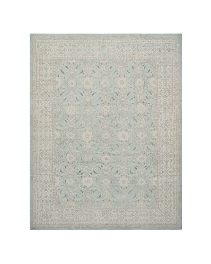 10'x13' Afghan Rug | Fine Quality Green Blue Ivory Pink Ariana Traditional Rug