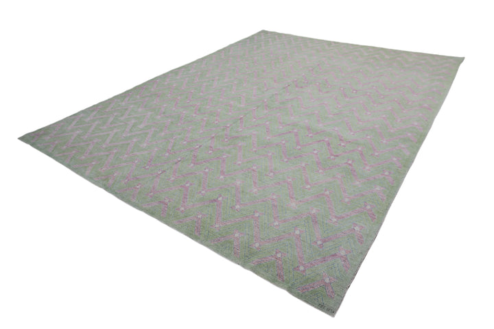 10'x13' Green Wool Rug | Ariana Modern | Contemporary Rug