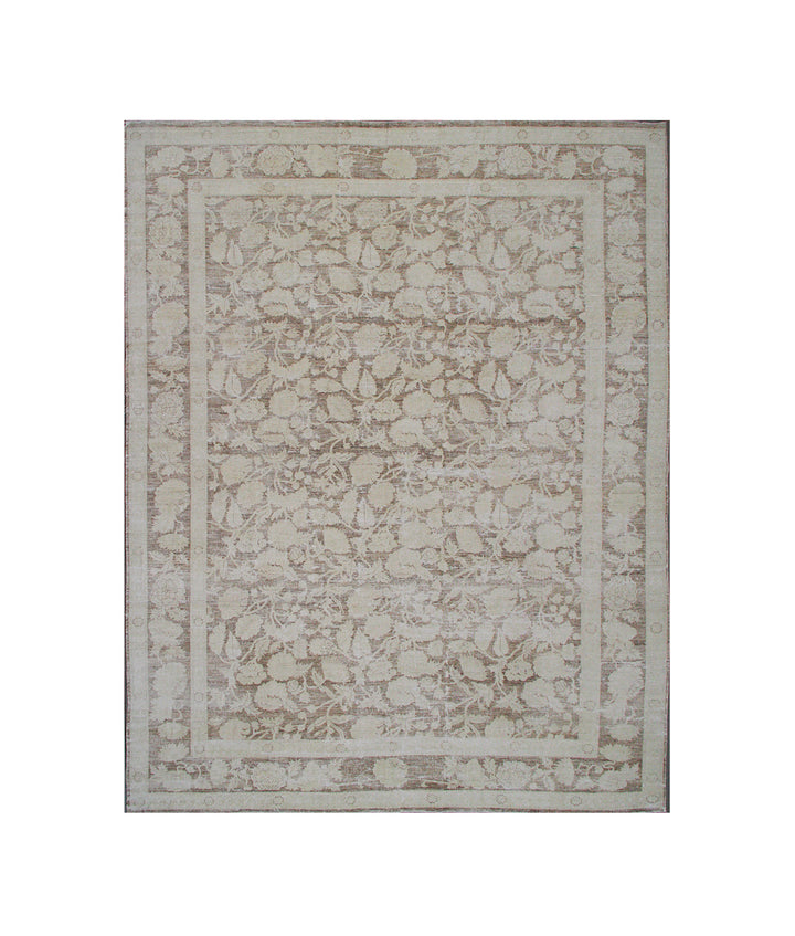 10'x13' Hand-Knotted Afghan Floral Rug | Organic Wool | Bessarabian Design