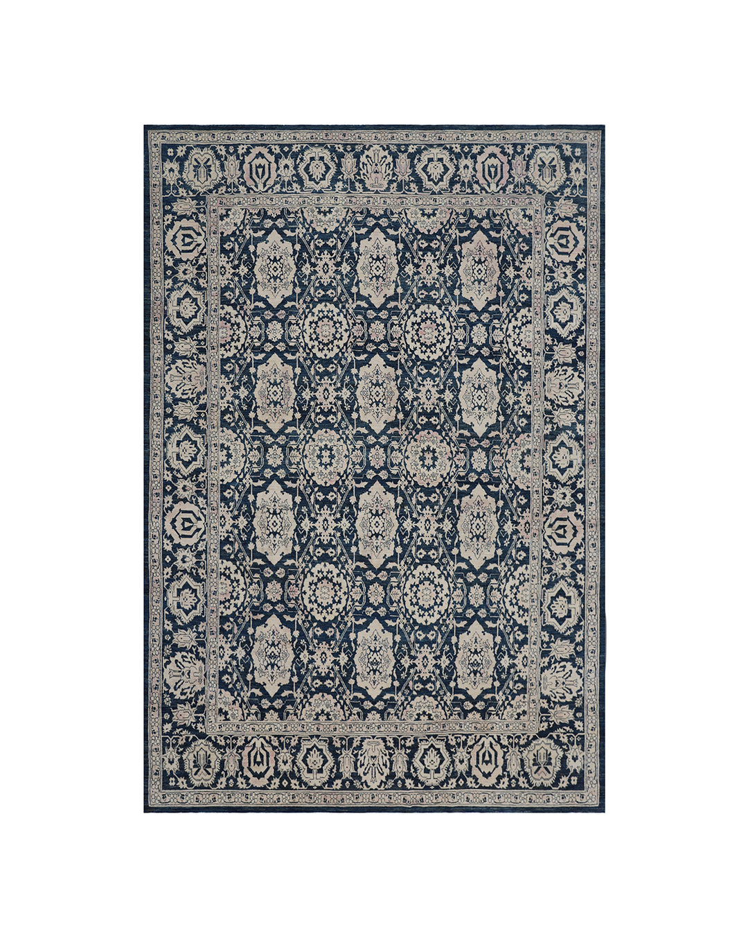 10'x13' Afghan Rug | Navy Blue Ariana Agra Design Transitional Rug