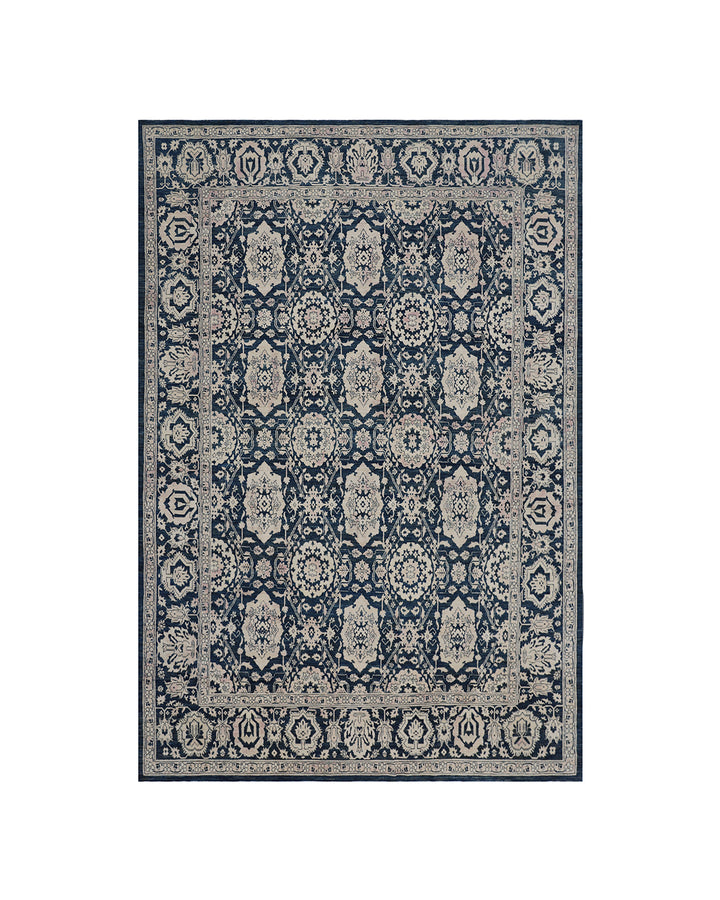 10'x13' Afghan Rug | Navy Blue Ariana Agra Design Transitional Rug