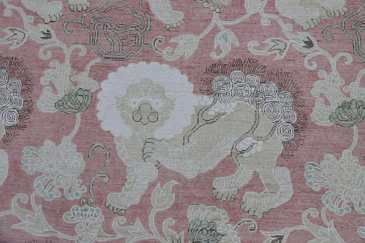 10'x13' Pink Area Rug | Hand-knotted Foo Dog Design Rug