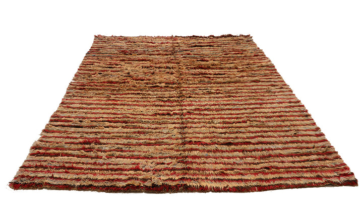 10'x13' Shaggy Wool Rug | Moroccan | Colorful Striped Rug