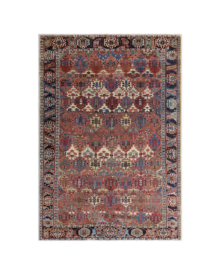 10'x13' Vintage Persian Bakhtiari Rug | Garden Design Area Rug
